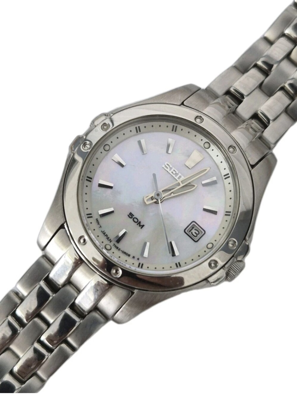 Seiko 7N82-0GR0 MOP Date Women's Watch.